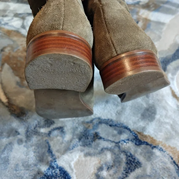 Jack Rogers Olive Suede Embellished Mid Calf Booties 9.5 - Picture 7 of 15